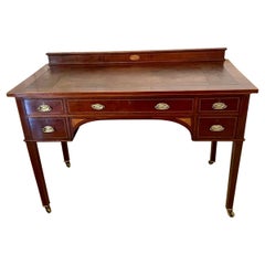 Antique Edwardian Inlaid Mahogany Writing Desk          