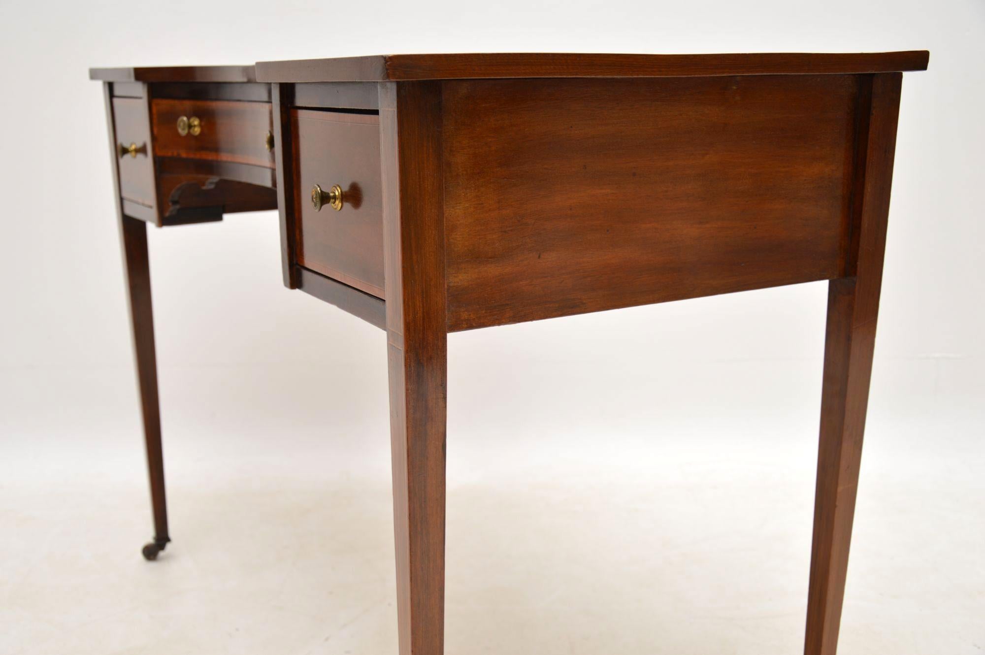 Antique Edwardian Inlaid Mahogany Writing Table / Desk 2