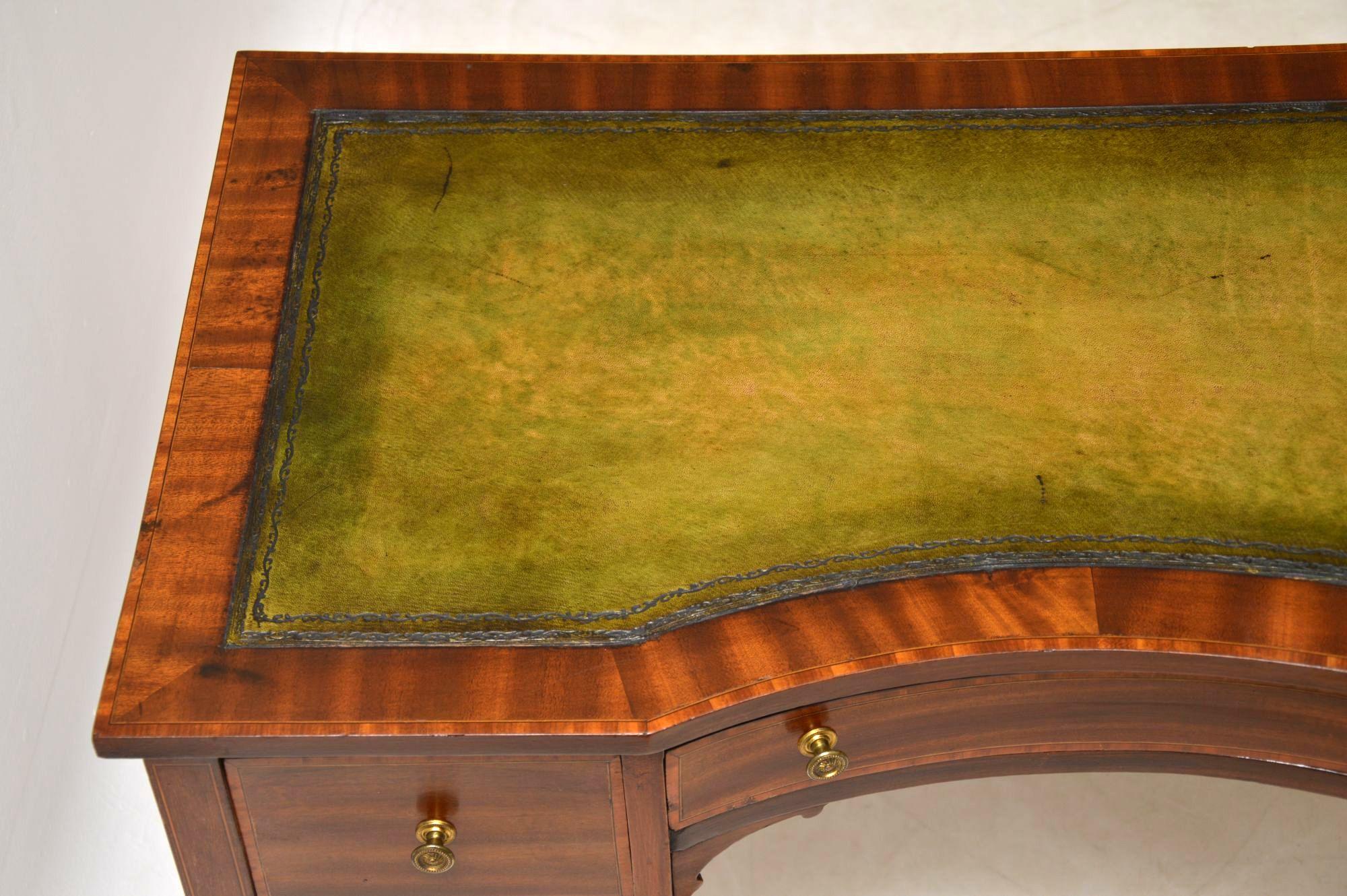 Antique Edwardian Inlaid Mahogany Writing Table or Desk 4