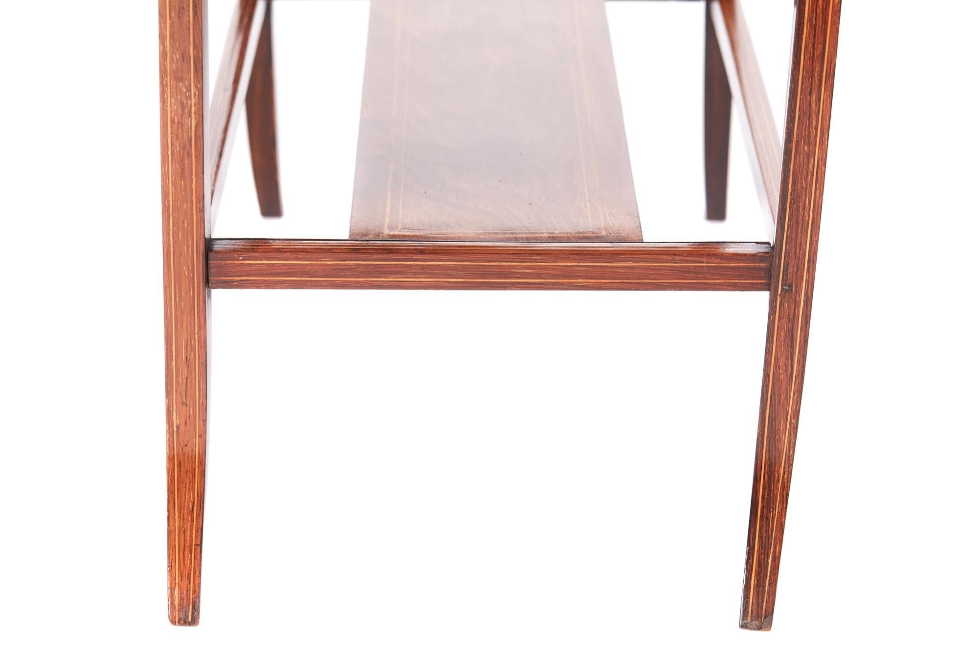 Antique Edwardian Inlaid Rosewood Centre Table For Sale 3