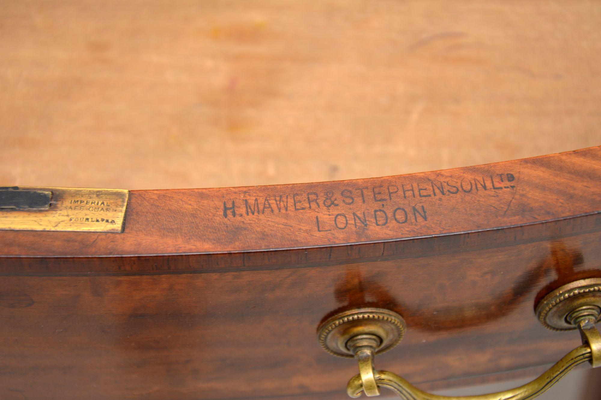 Antique Edwardian Inlaid Satin Wood Leather Top Desk 1