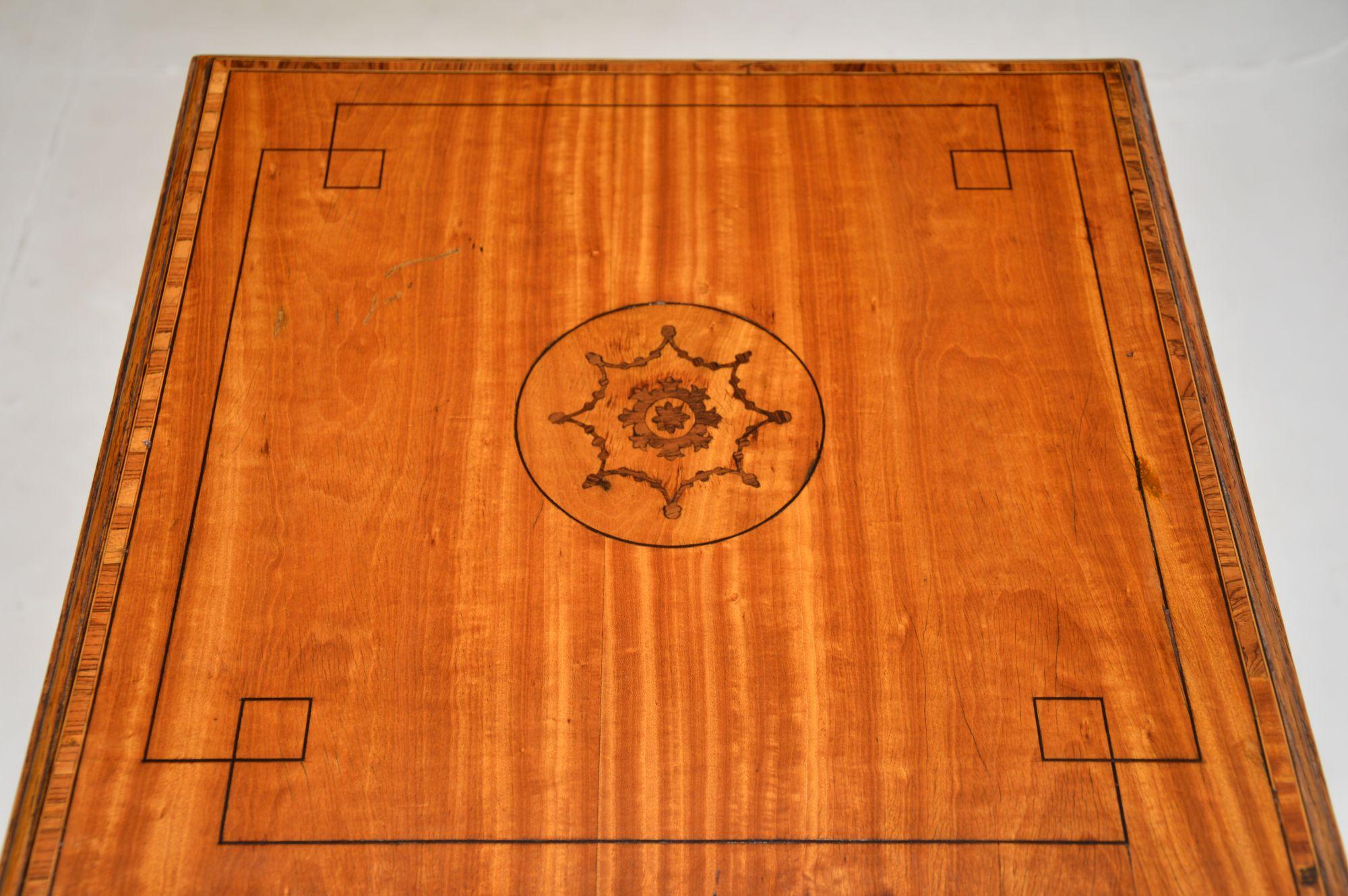 Antique Edwardian Inlaid Satinwood Revolving Bookcase In Good Condition For Sale In London, GB