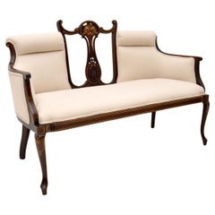 Antikes edwardianisches Settee mit Intarsien