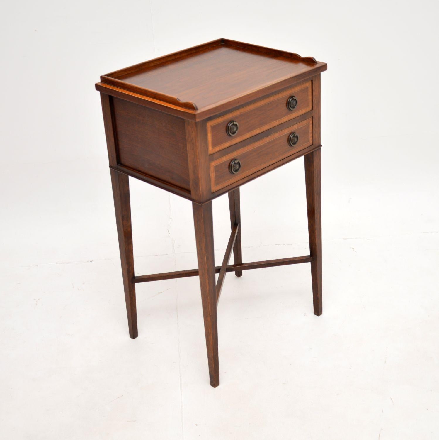 British Antique Edwardian Inlaid Side Table For Sale