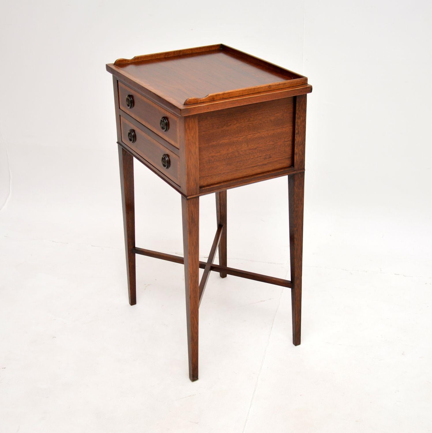 Antique Edwardian Inlaid Side Table In Good Condition For Sale In London, GB