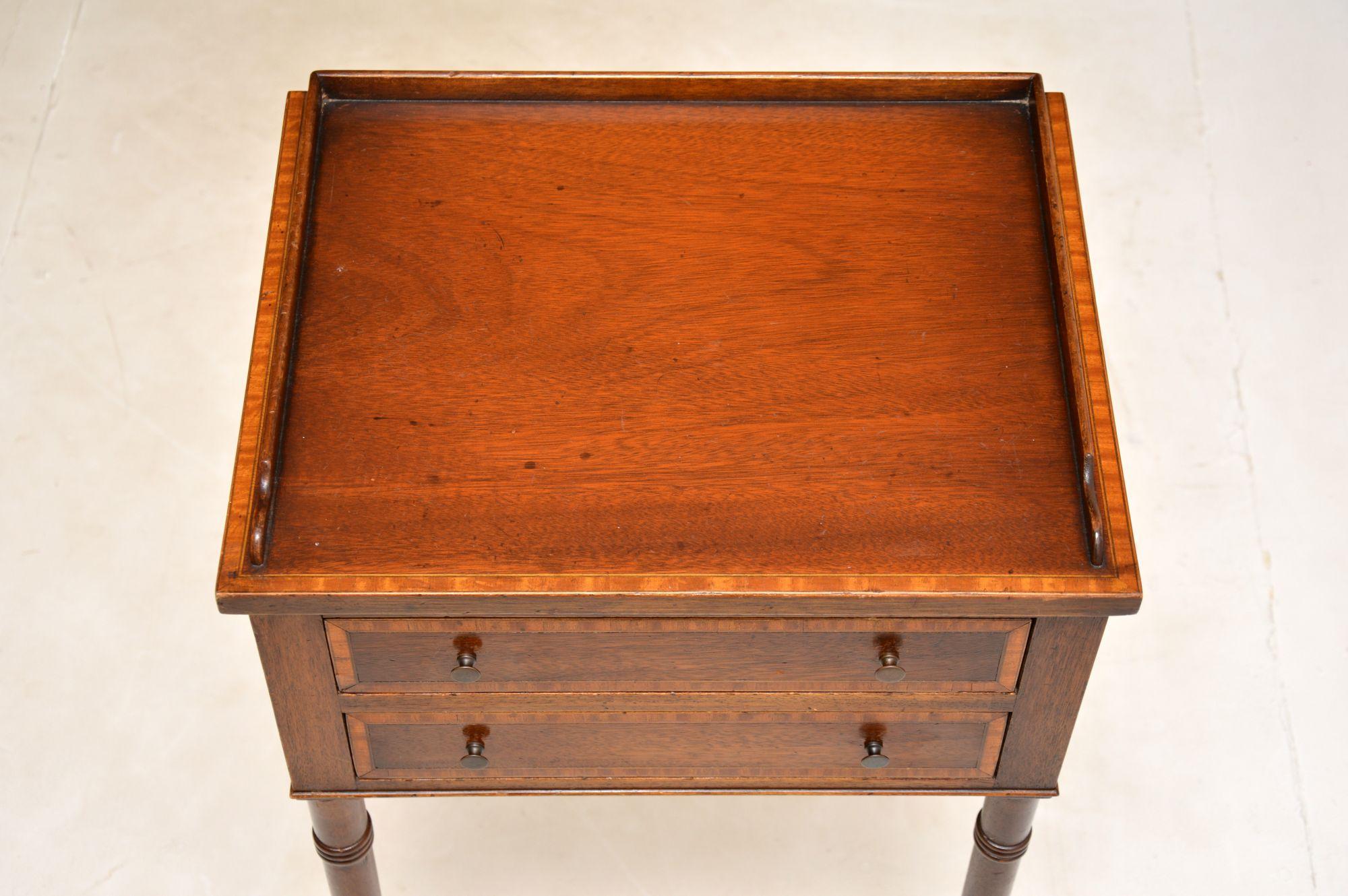 Wood Antique Edwardian Inlaid Side Table
