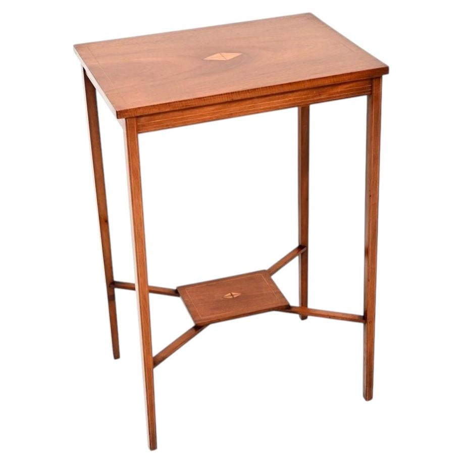 Antique Edwardian Inlaid Side Table For Sale