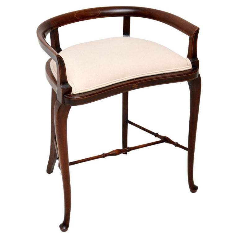 Antique Edwardian Inlaid Stool For Sale at 1stDibs