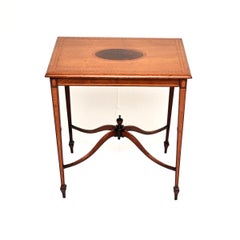 Antique Edwardian Inlaid Walnut Side Table