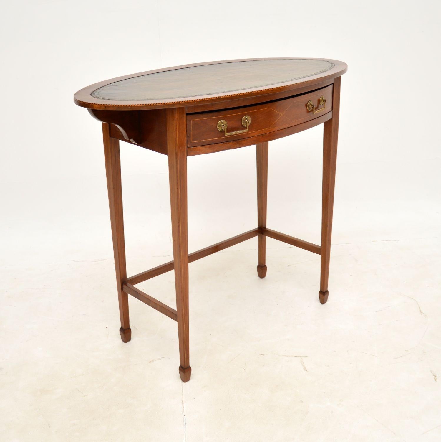 British Antique Edwardian Inlaid Writing Table / Desk For Sale