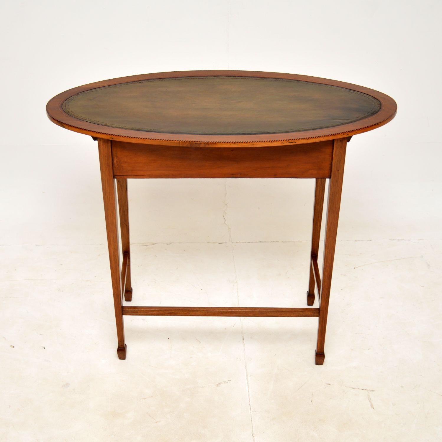 Late 19th Century Antique Edwardian Inlaid Writing Table / Desk For Sale