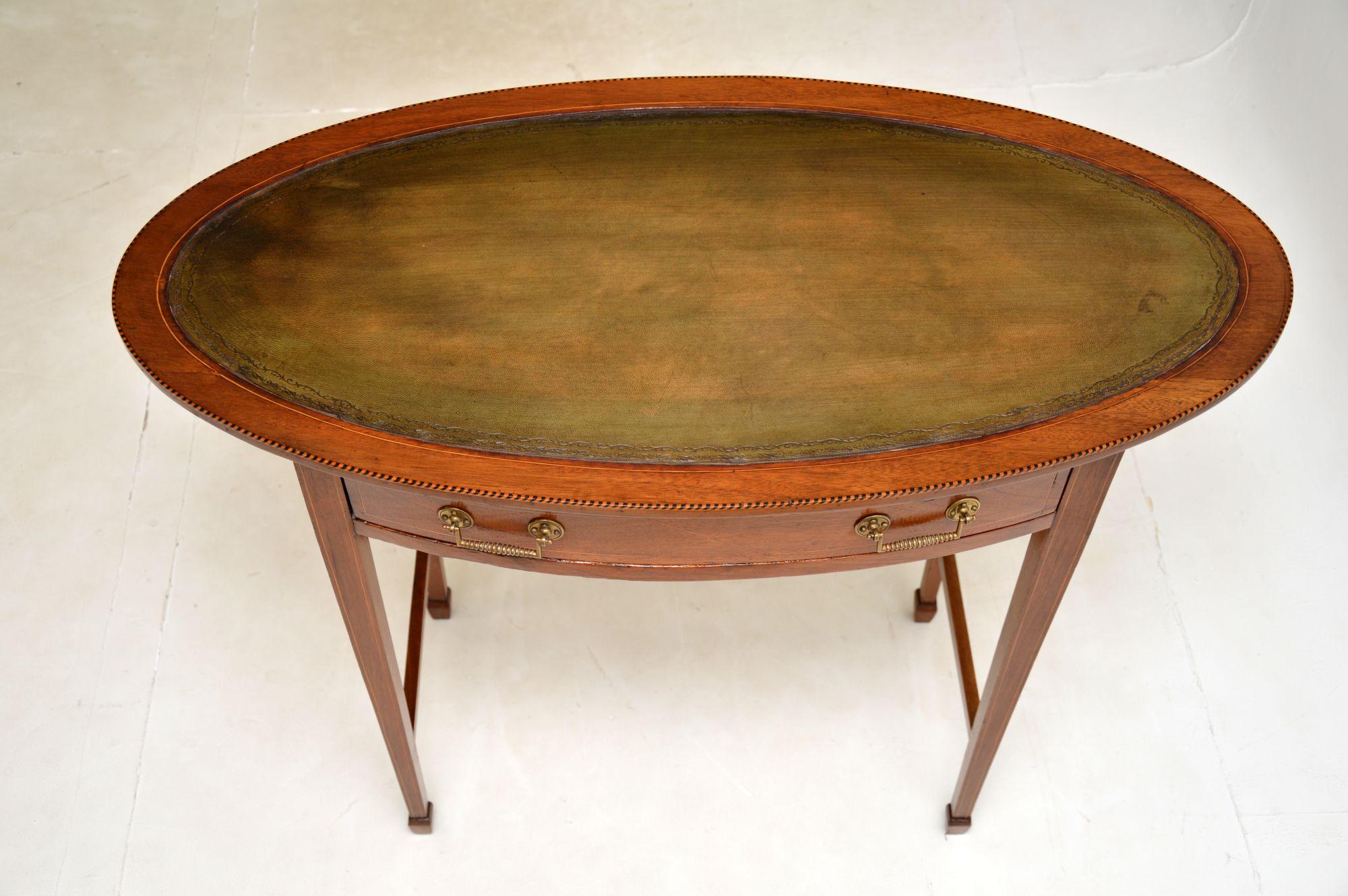 Antique Edwardian Inlaid Writing Table / Desk For Sale 1