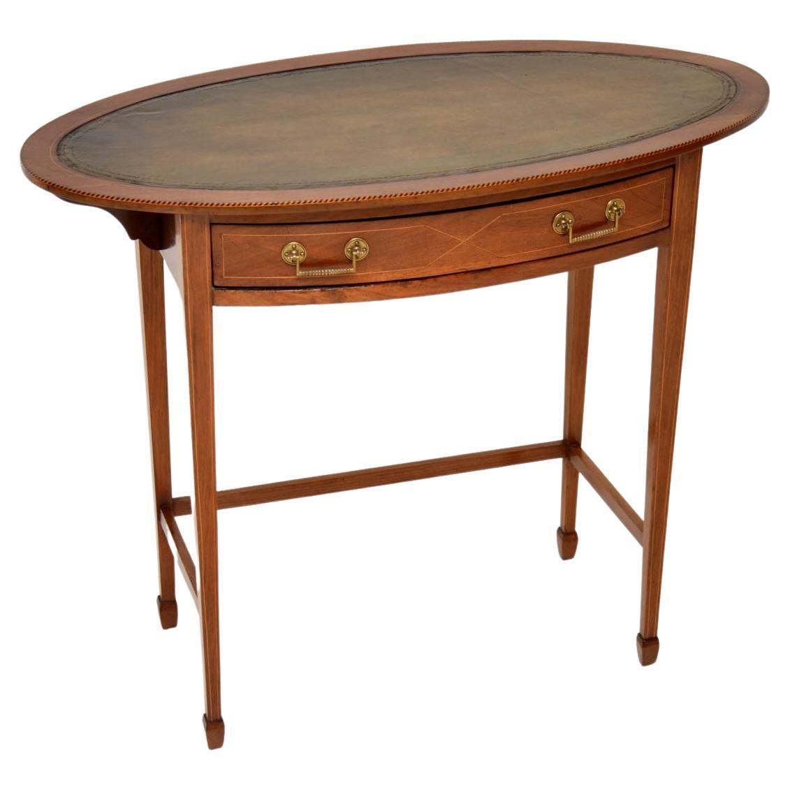 Antique Edwardian Inlaid Writing Table / Desk For Sale