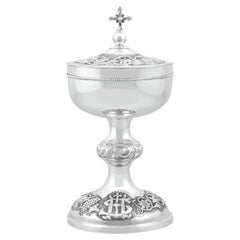 Ciborium irlandais ancien en argent sterling de style édouardien