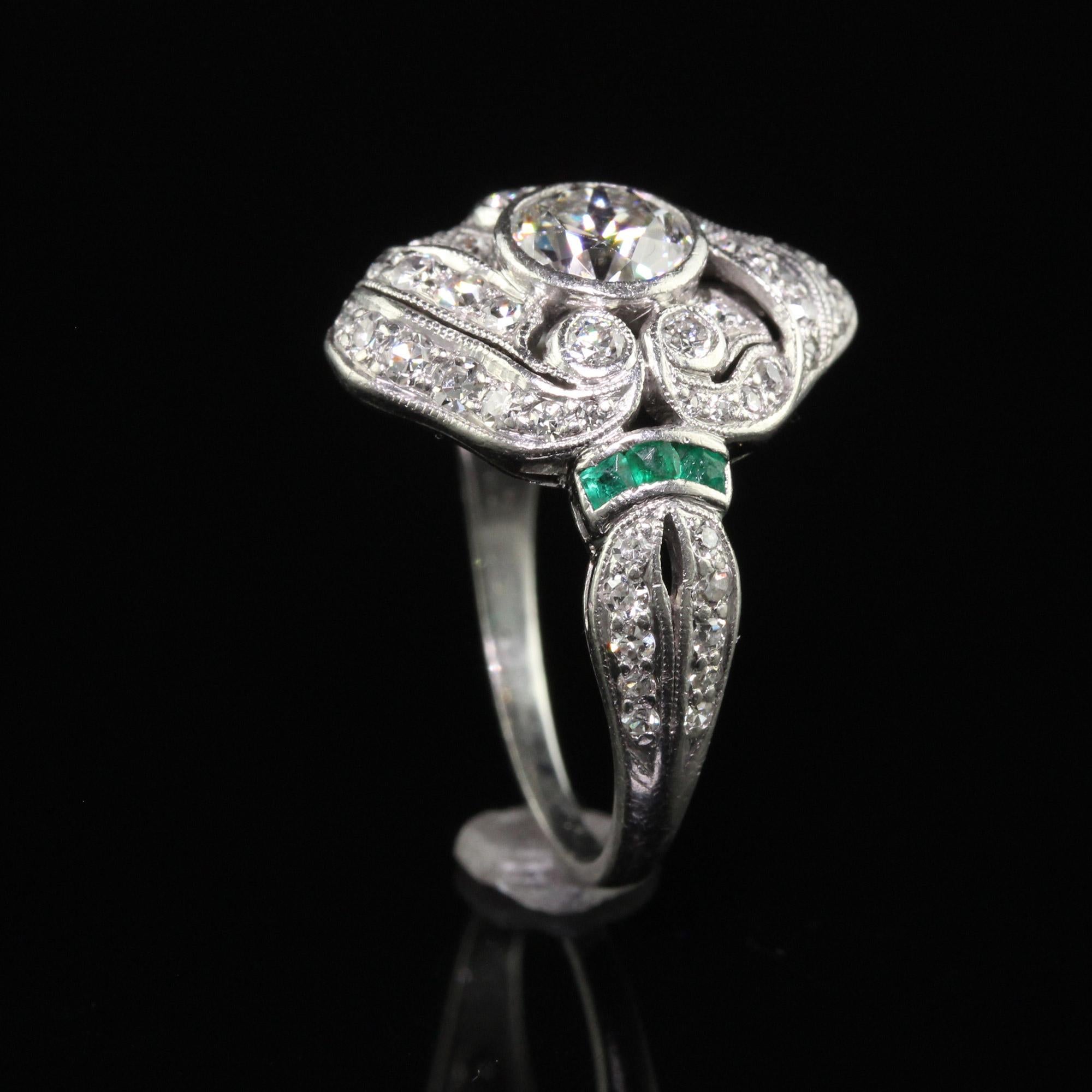 Antike edwardianische J.E. Caldwell Verlobungsring aus Platin mit altem Eurodiamant im Angebot 4