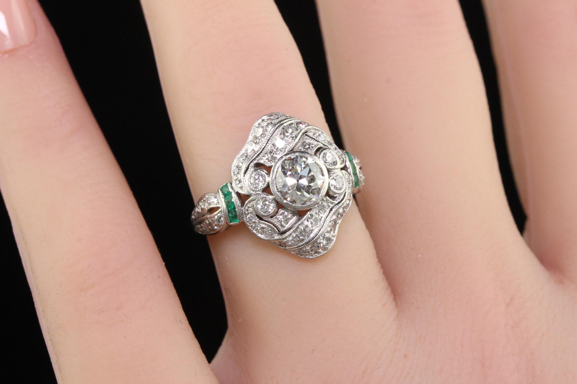 Antike edwardianische J.E. Caldwell Verlobungsring aus Platin mit altem Eurodiamant im Angebot 5