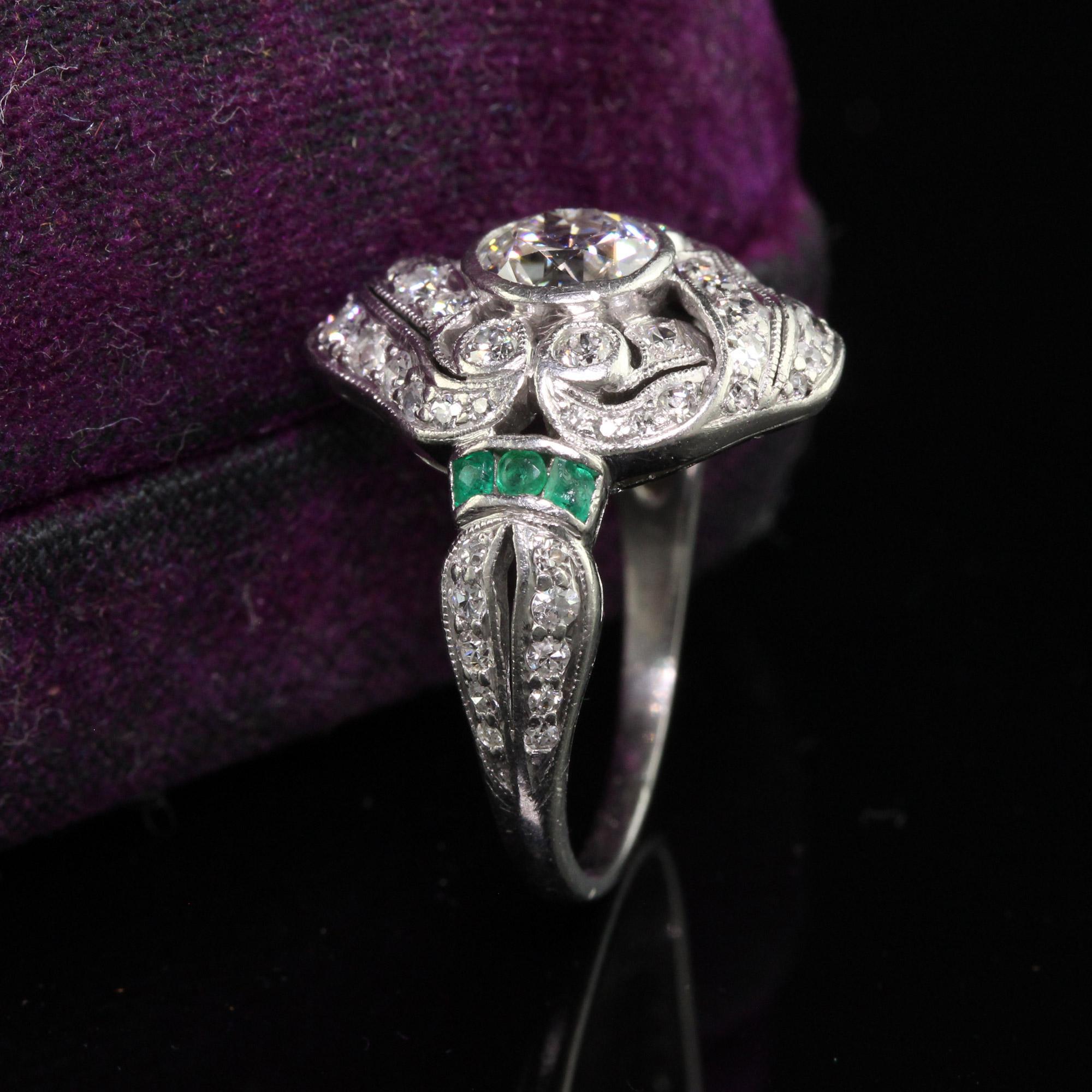 Antike edwardianische J.E. Caldwell Verlobungsring aus Platin mit altem Eurodiamant (Edwardian) im Angebot