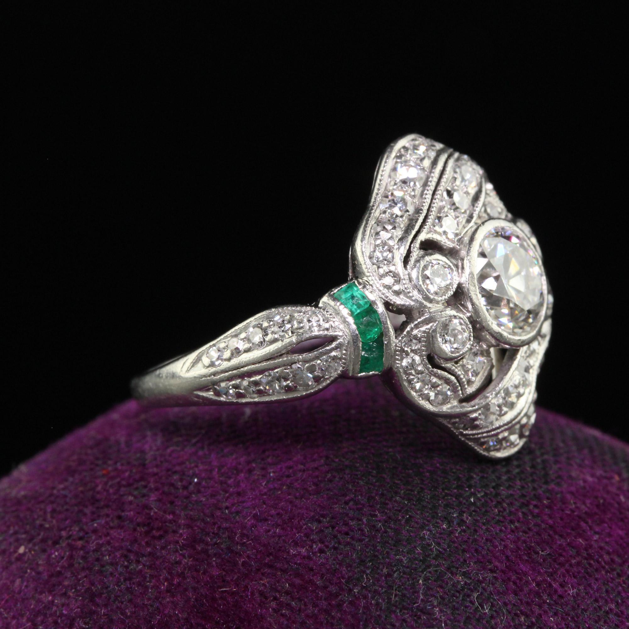 Antike edwardianische J.E. Caldwell Verlobungsring aus Platin mit altem Eurodiamant (Alteuropäischer Schliff) im Angebot