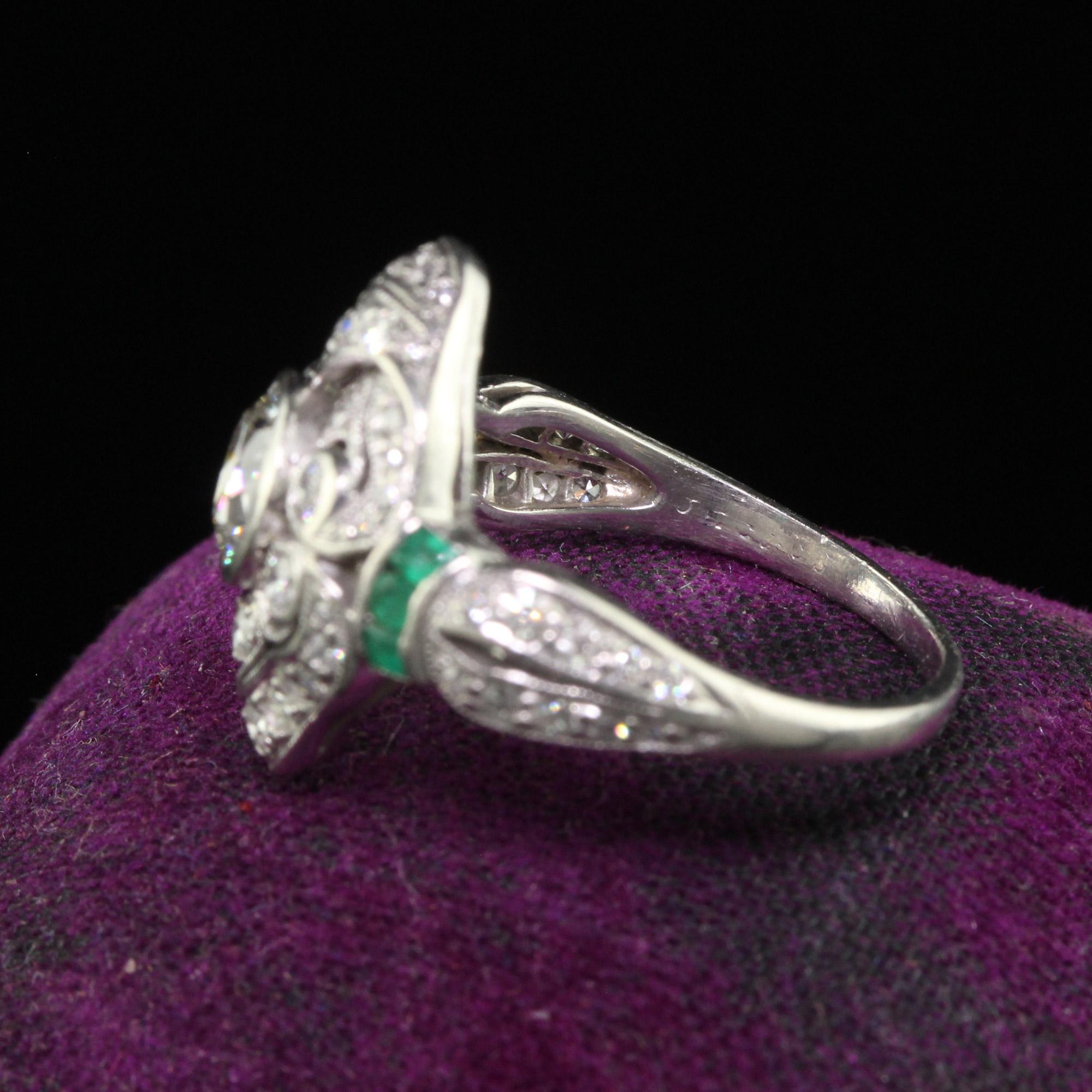 Antike edwardianische J.E. Caldwell Verlobungsring aus Platin mit altem Eurodiamant im Zustand „Gut“ im Angebot in Great Neck, NY
