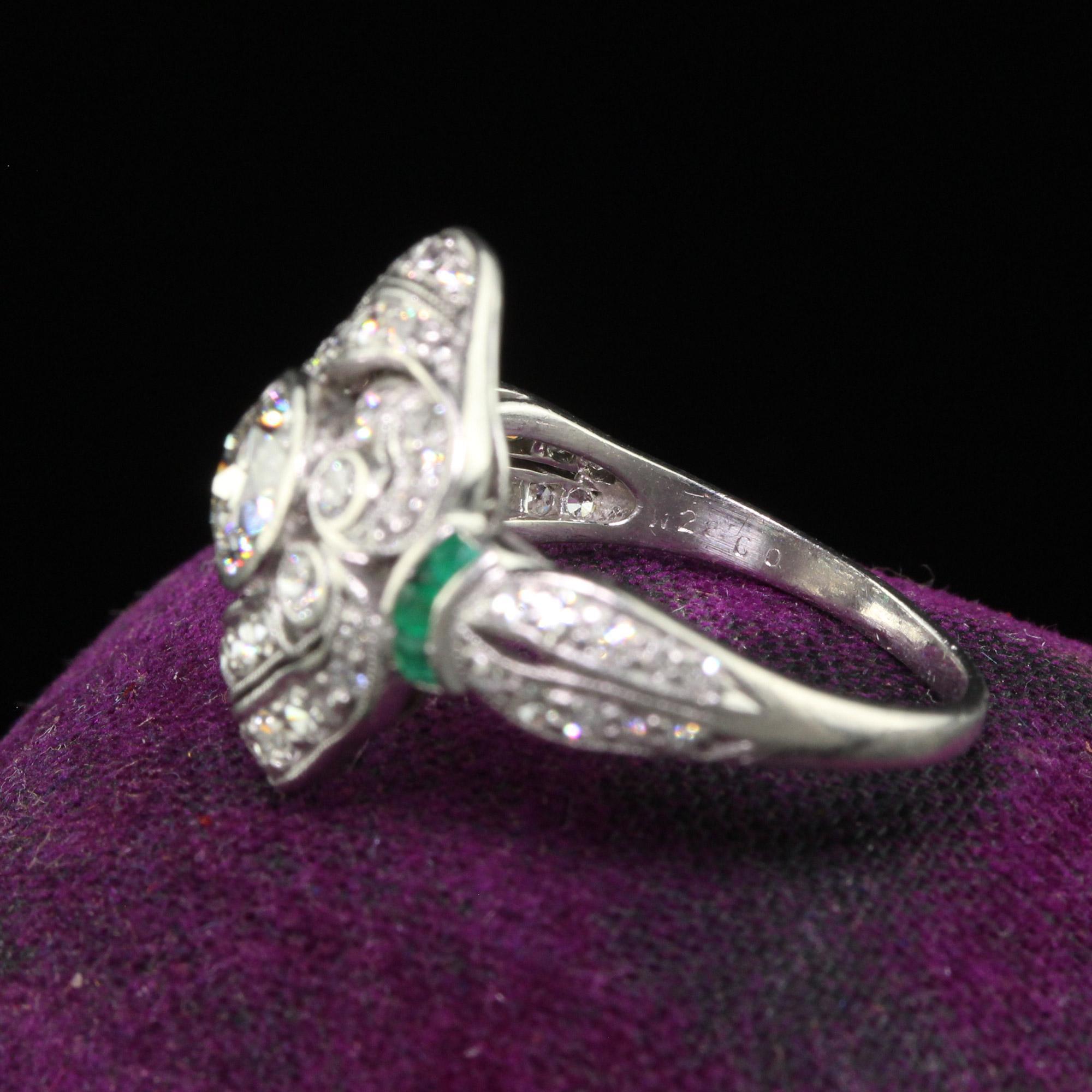 Antike edwardianische J.E. Caldwell Verlobungsring aus Platin mit altem Eurodiamant im Angebot 1