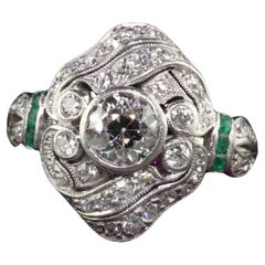 Antike edwardianische J.E. Caldwell Verlobungsring aus Platin mit altem Eurodiamant
