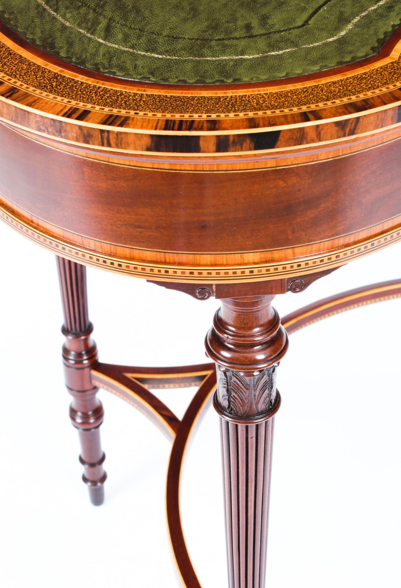 Anciennes tables d'écriture édouardiennes en forme de rein avec tiroirs secrets, 19ème siècle en vente 6
