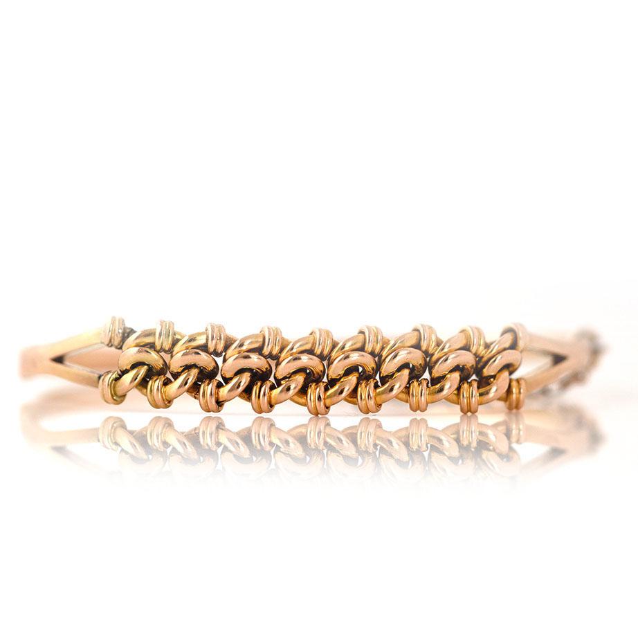 Edoardiano Bracciale antico edoardiano annodato con bracciale 15ct in vendita