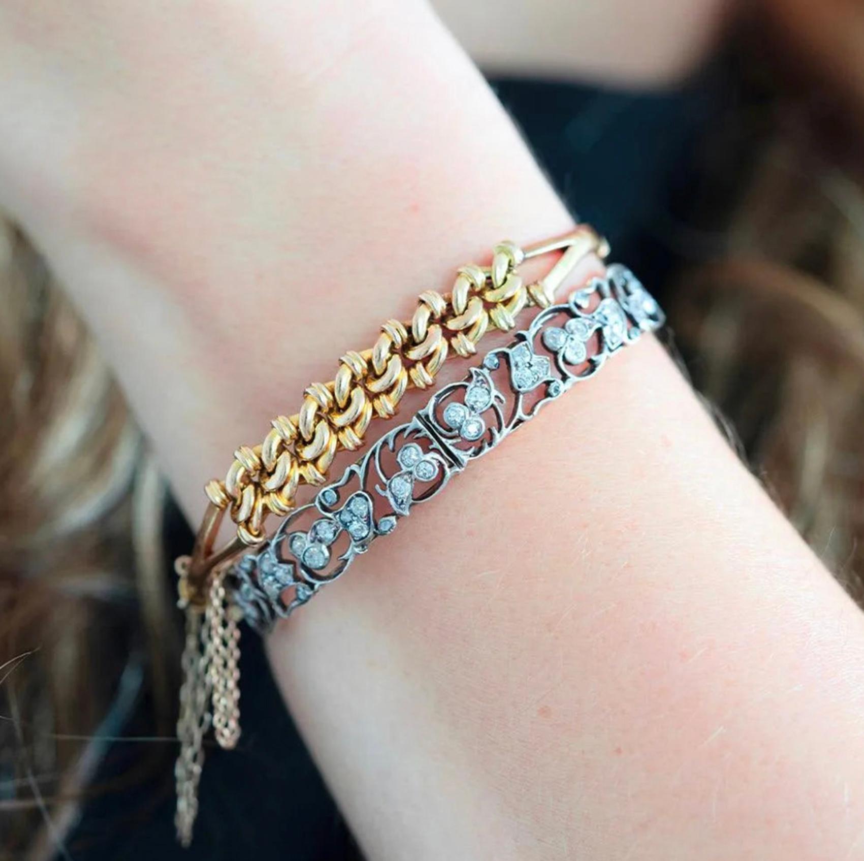 Bracciale antico edoardiano annodato con bracciale 15ct In condizioni buone in vendita a London, GB
