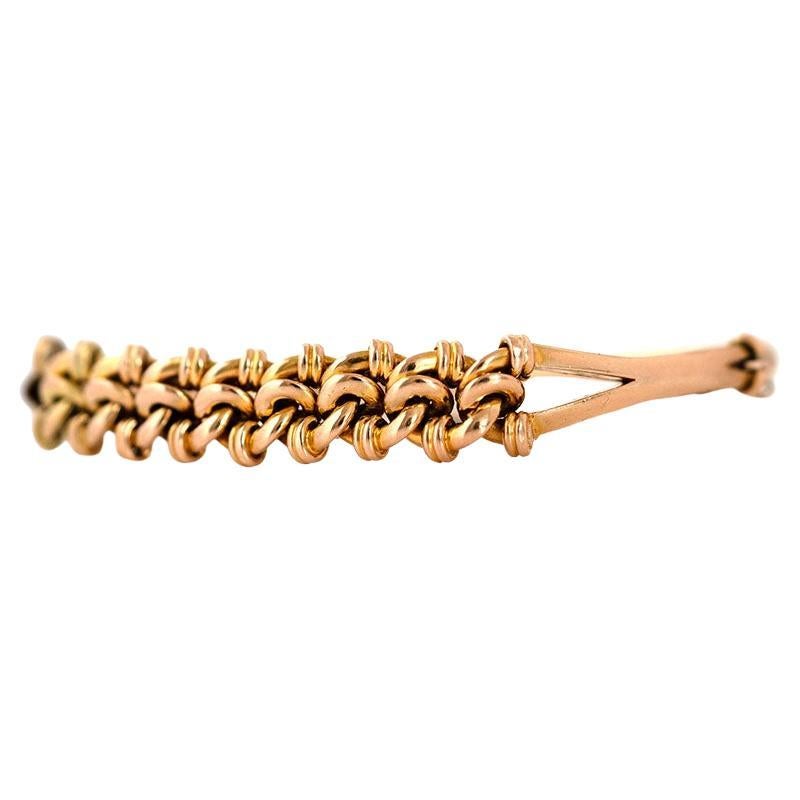 Antique Edwardian Knotted 15ct Bangle Bracelet