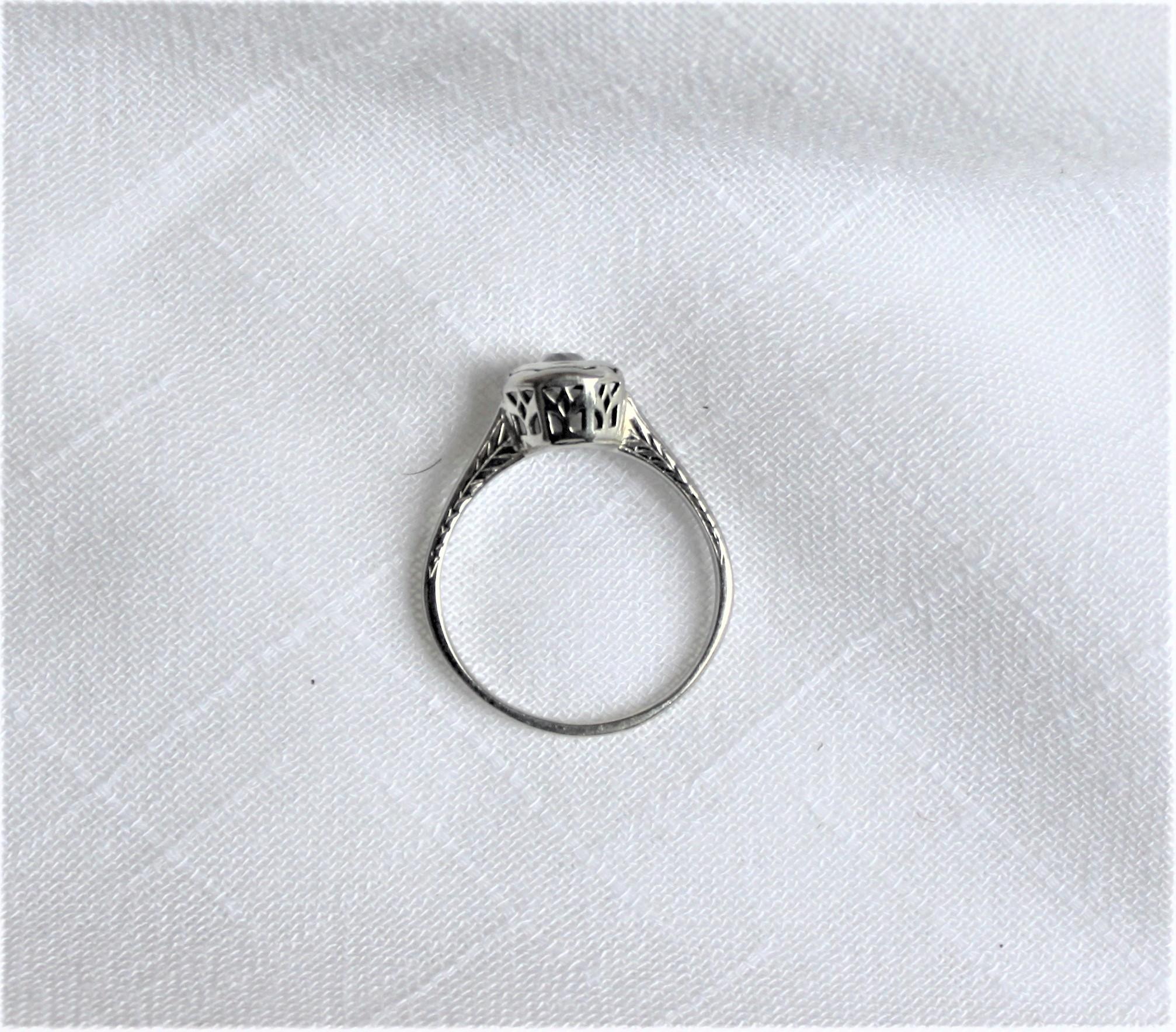 20th Century Antique Edwardian Ladies 18-Karat White Gold and Diamond Solitaire Ring