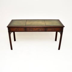 Antique Edwardian Leather Top Desk