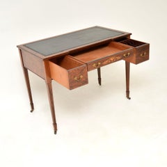 Antique Edwardian Leather Top Desk / Writing Table