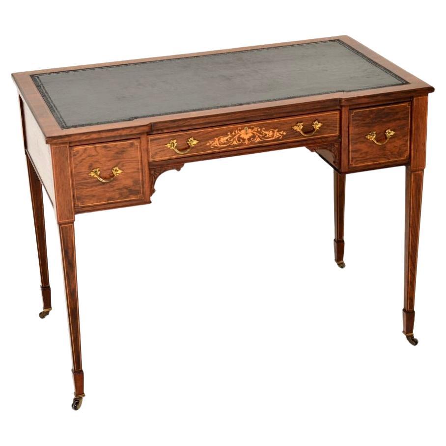 Antique Edwardian Leather Top Desk / Writing Table For Sale