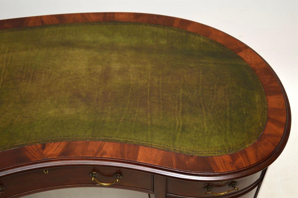 Antique Edwardian Leather Top Kidney Shaped Desk 3