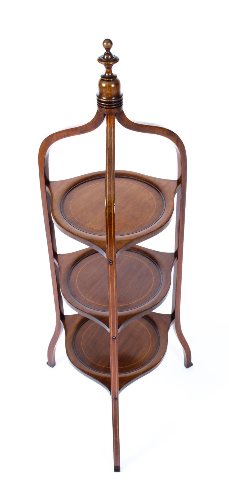 Antique Edwardian Mahogany 3-Tier Cake Stand, 1900s In Good Condition In London, GB
