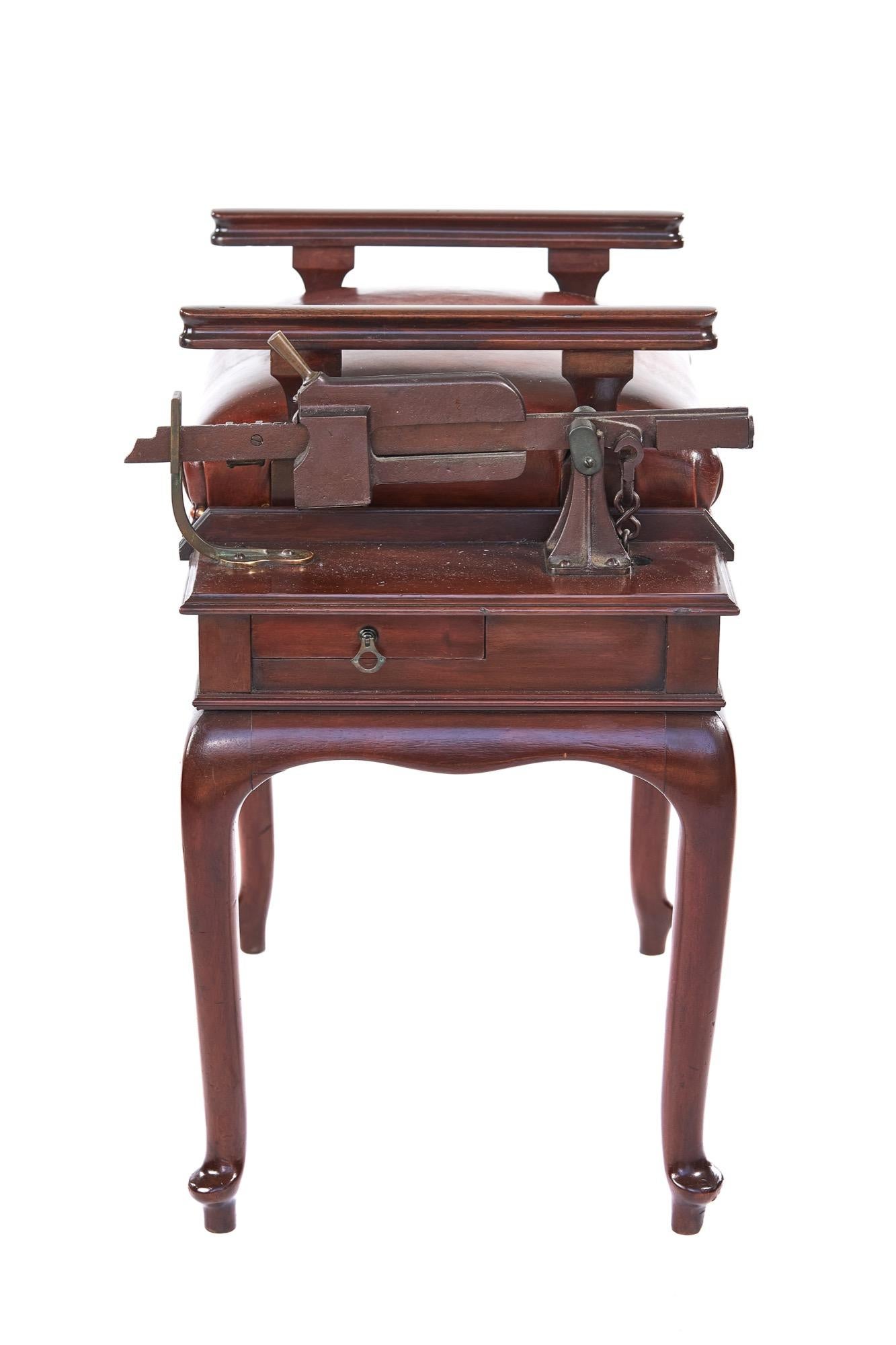 Early 20th Century Antique Edwardian Mahogany and Leather Seat Jockey Scales