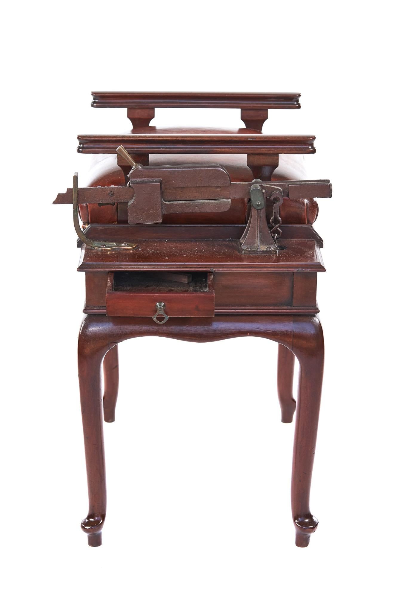 Other Antique Edwardian Mahogany and Leather Seat Jockey Scales