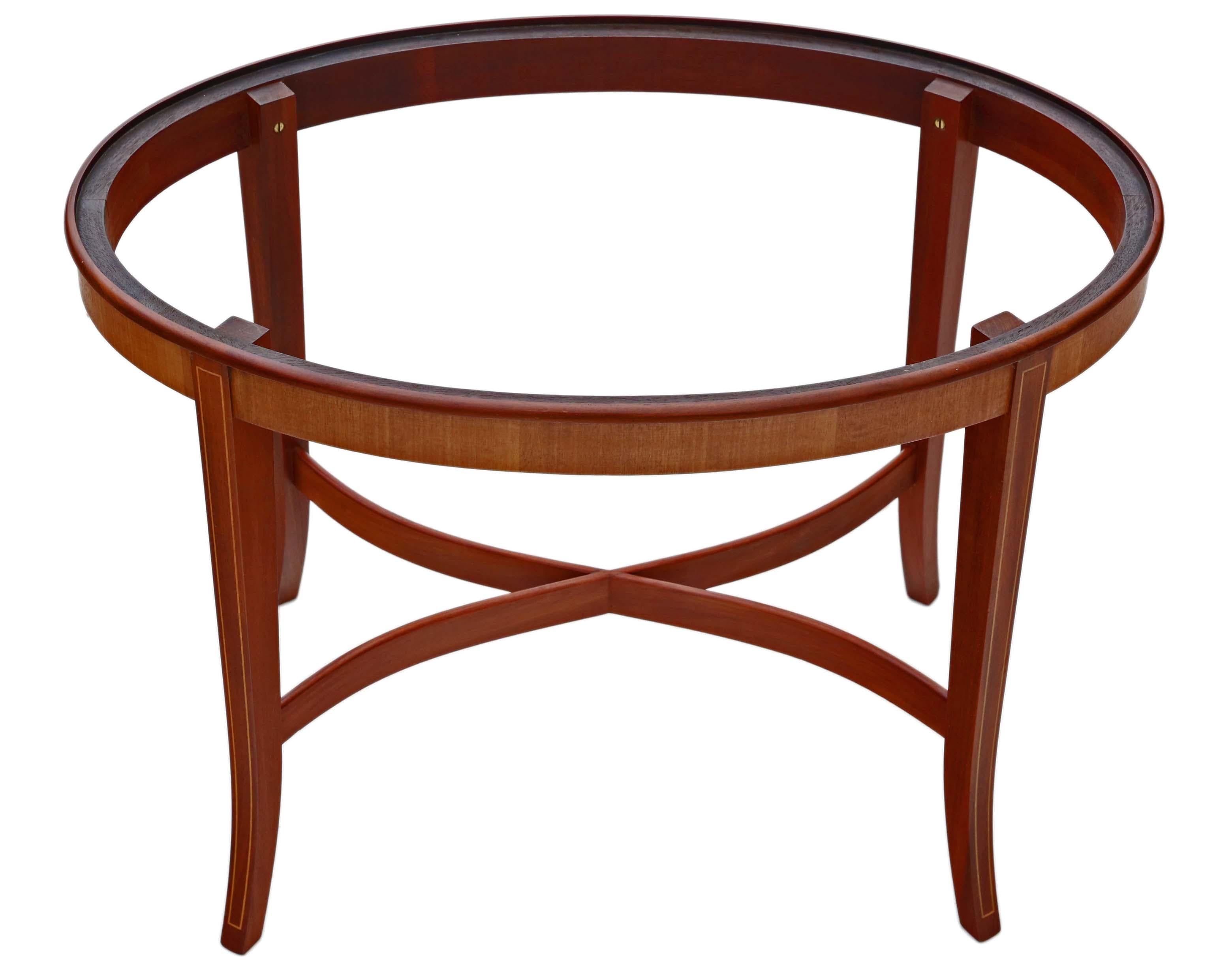 Early 20th Century Antique Edwardian Mahogany and Satin Walnut Tray on Stand Coffee Table