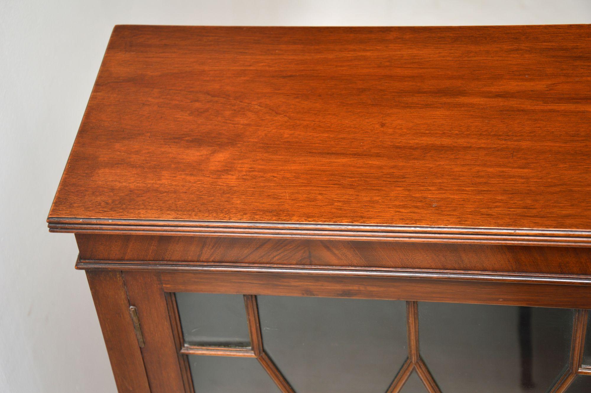 Glass Antique Edwardian Mahogany Bookcase