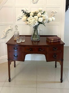 Antique Edwardian Mahogany Bow Front Inlaid Sideboard