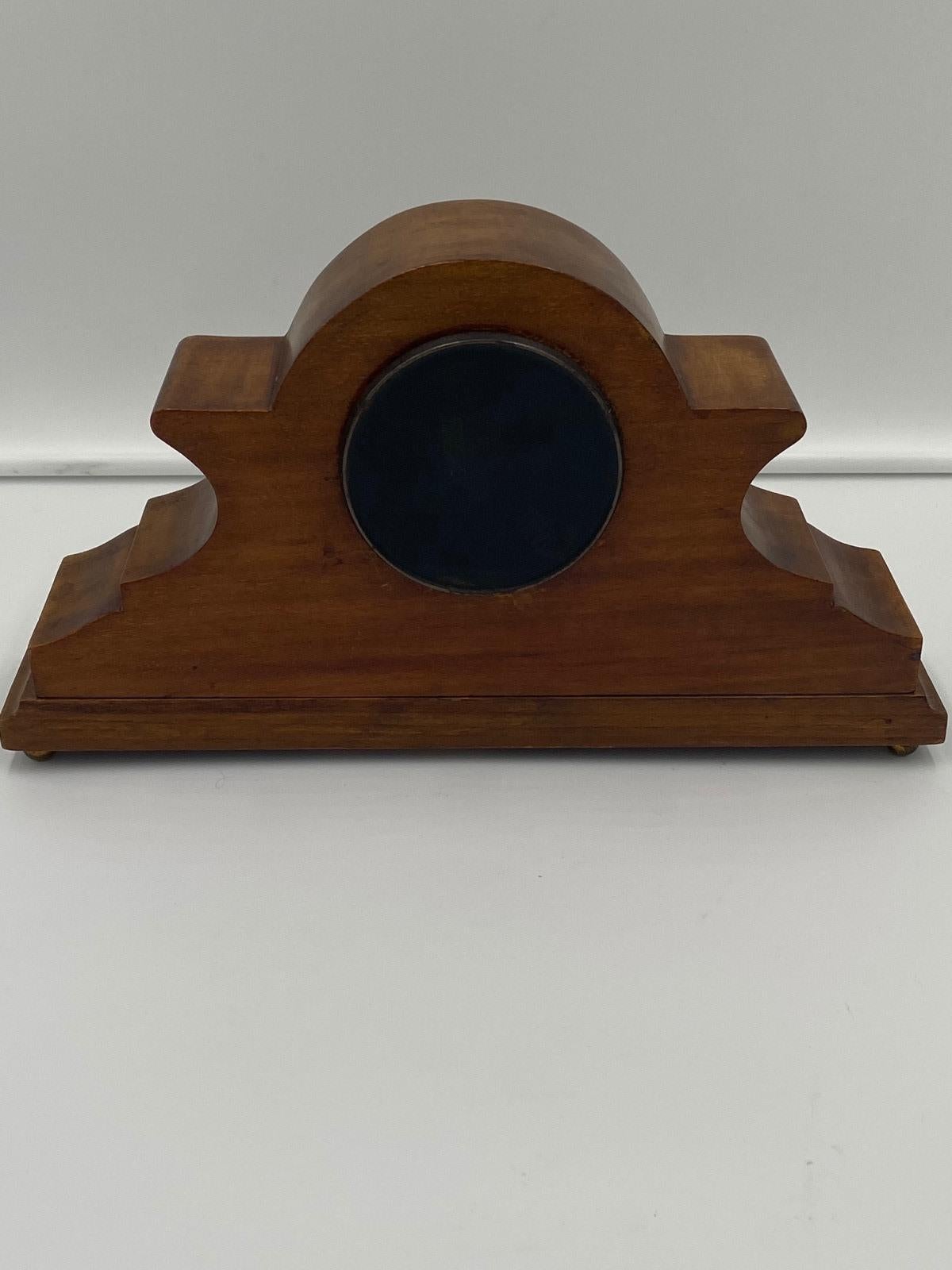 Antiguo reloj eduardiano de sobremesa / chimenea de caoba siglo XX en venta