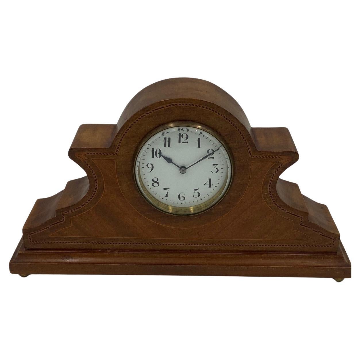 Antiguo reloj eduardiano de sobremesa / chimenea de caoba en venta