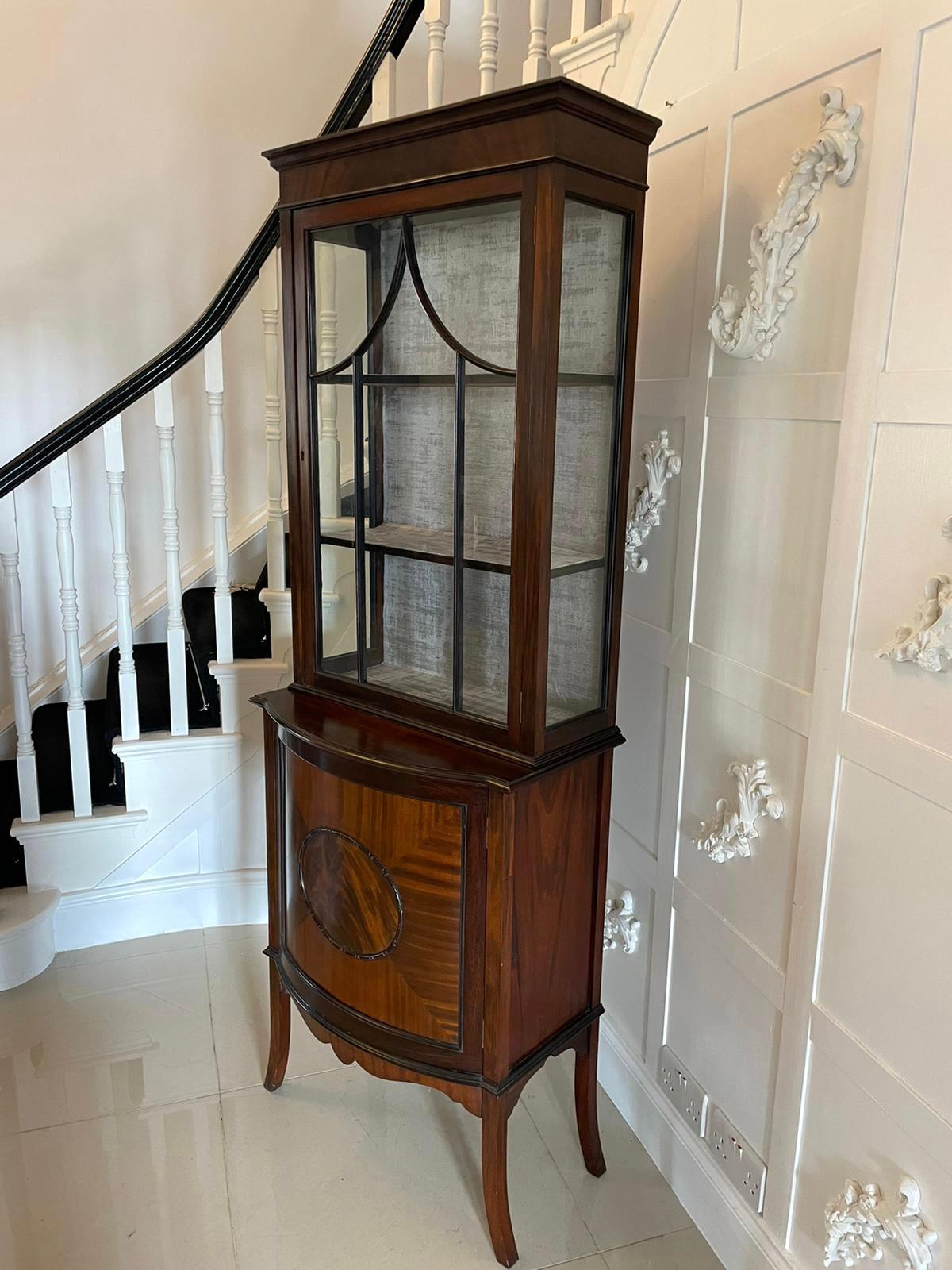Antique Edwardian Mahogany Display Cabinet In Good Condition For Sale In Suffolk, GB