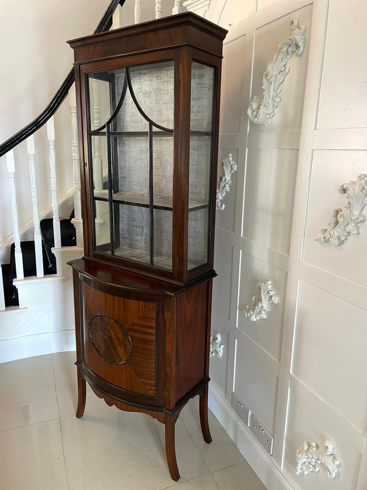 Antique Edwardian Mahogany Display Cabinet For Sale 2