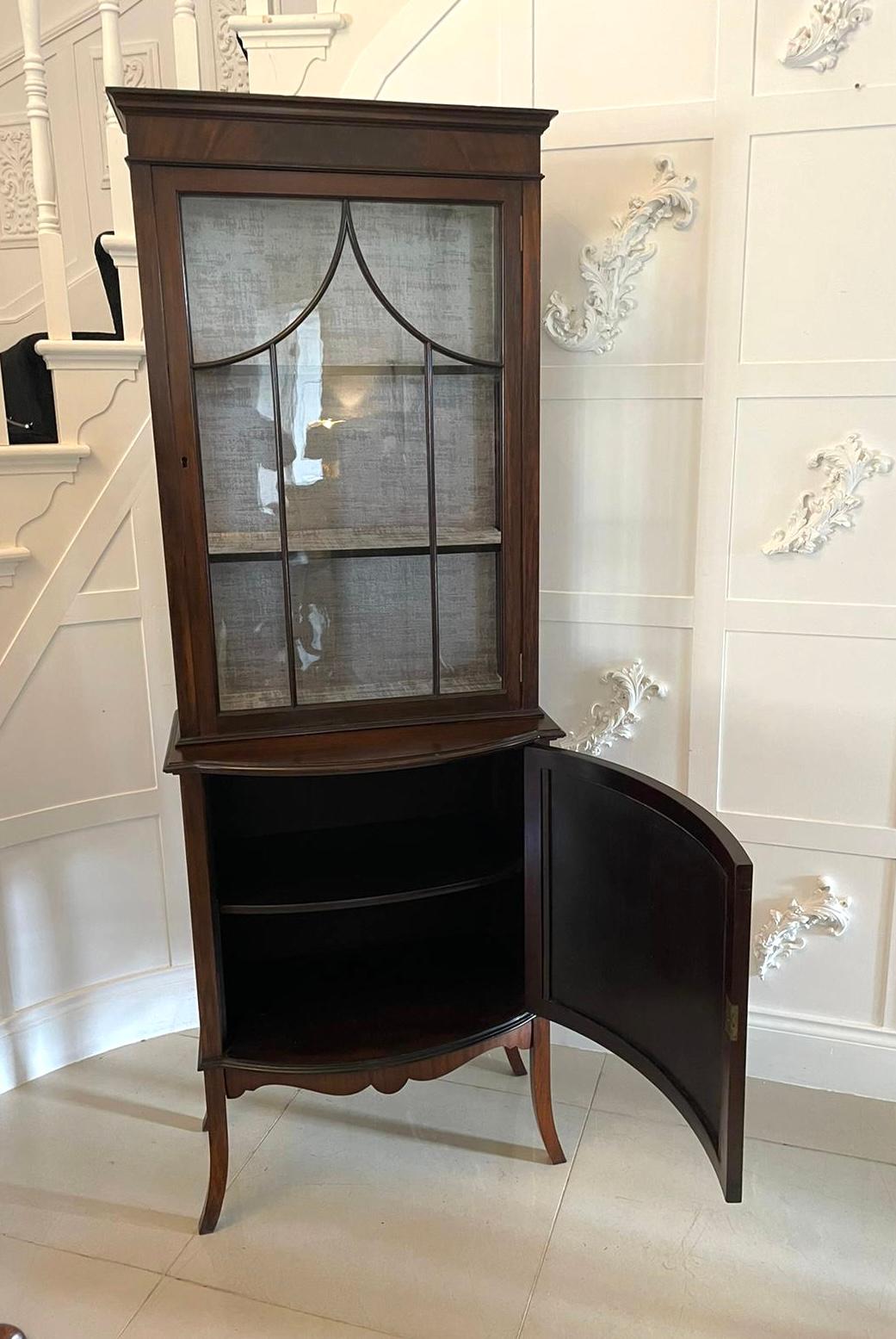 Antique Edwardian Mahogany Display Cabinet For Sale 3