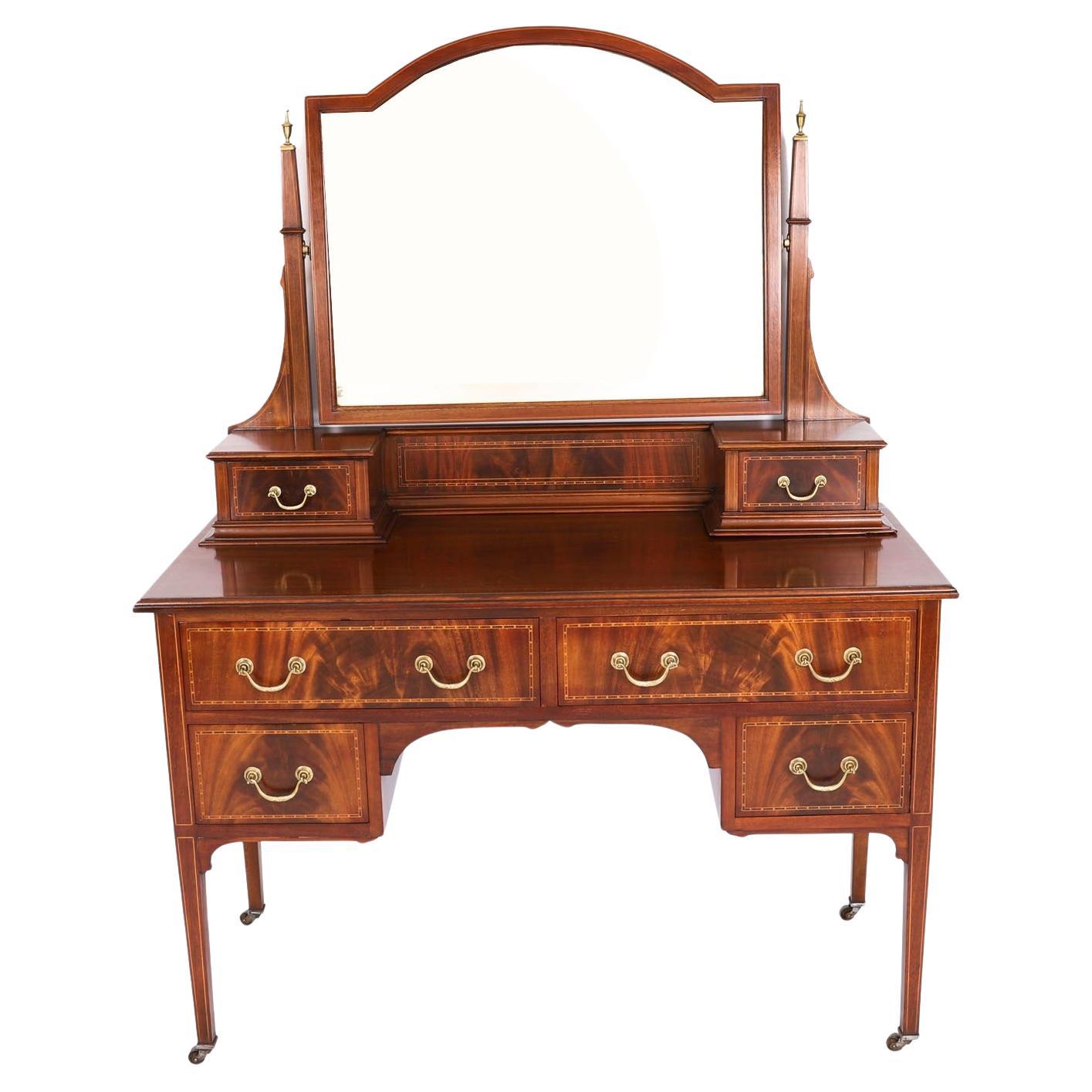 Antike Edwardian Mahagoni Frisiertisch
Spiegel CIRCA 1900