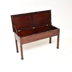 Antique Edwardian Mahogany Duet Piano Stool / Bench