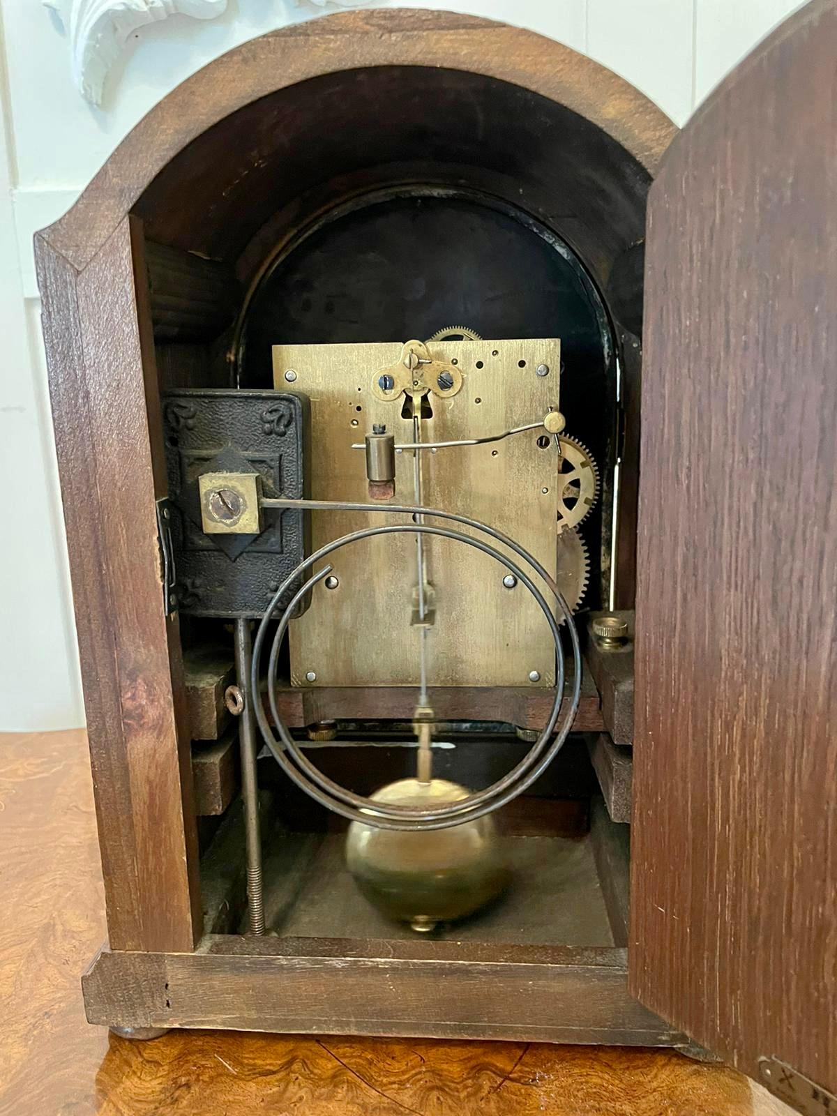 Antique Edwardian Mahogany Eight Day Chiming Mantel Clock 2