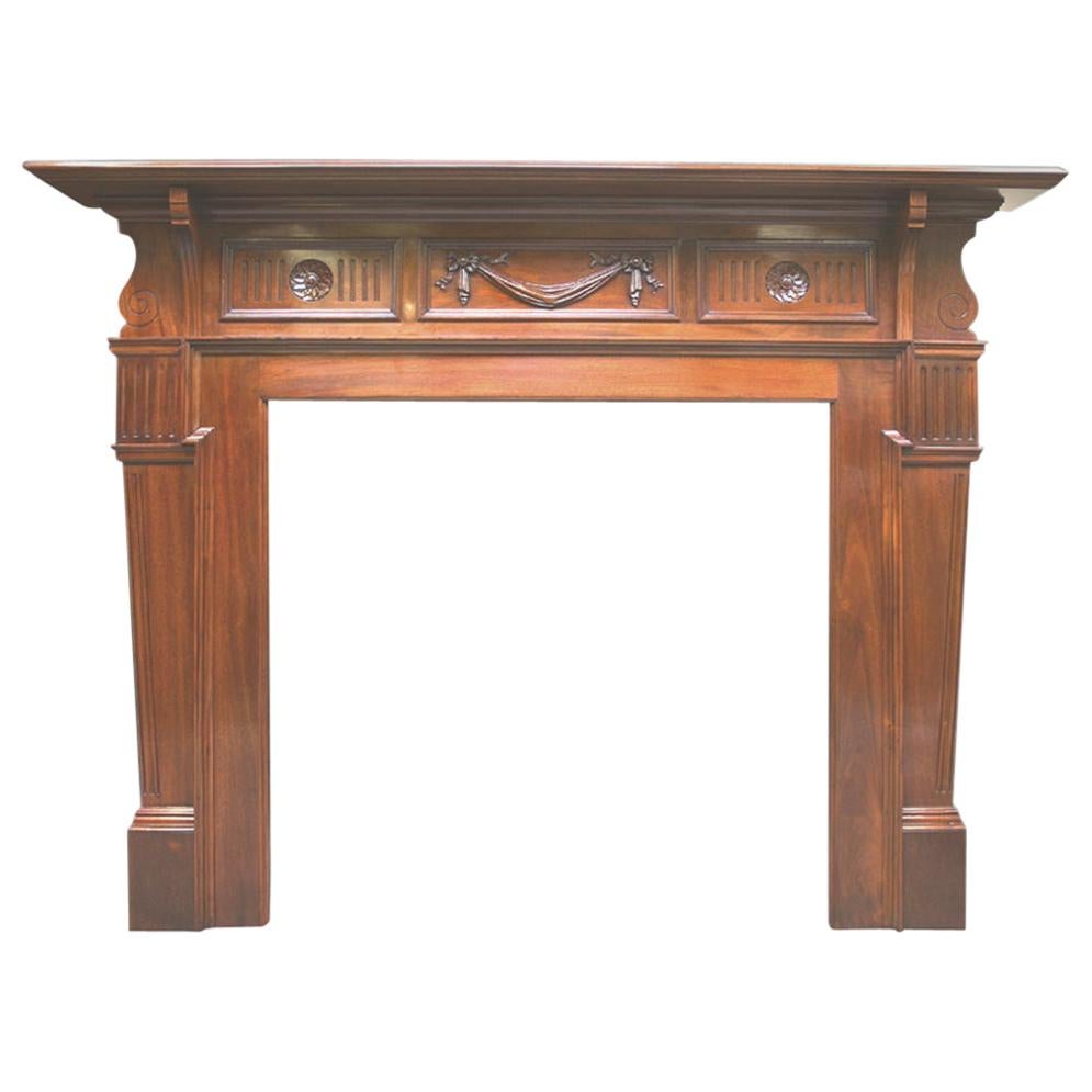 Antique Edwardian Mahogany Fireplace Surround For Sale