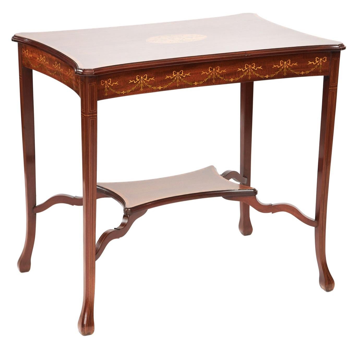 Antique Edwardian Mahogany Inlaid Centre Table